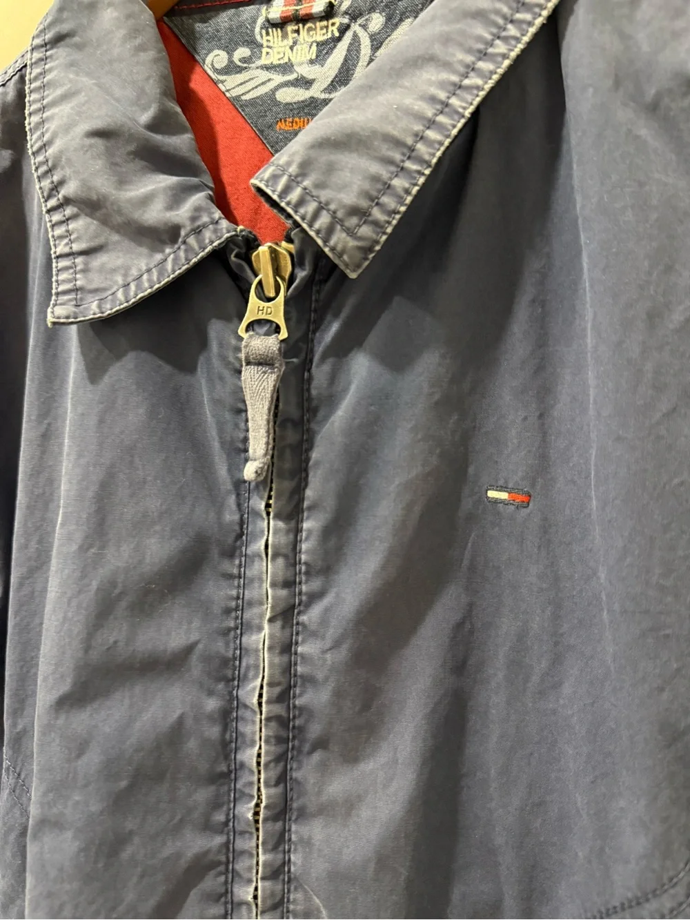 2025 Tommy Hilfiger Men's Blue Lightweight Zip Shirt Jacket